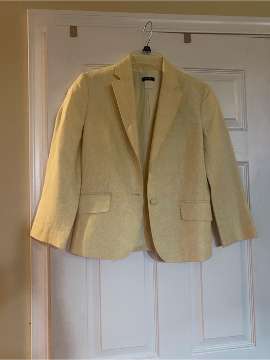 J. Crew Jackets & Blazers - J. Crew Pale Yellow Patterned Blazer